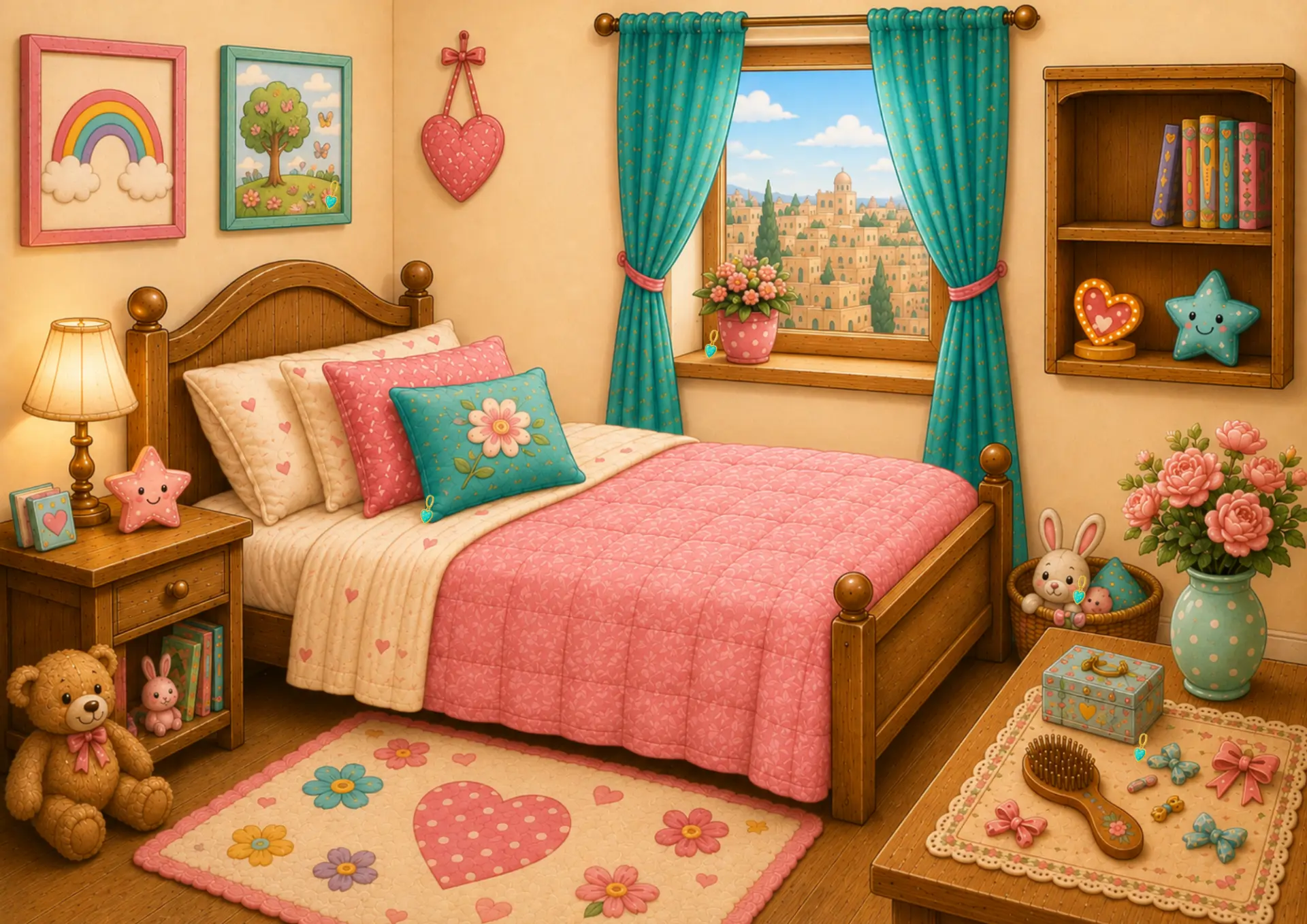Rikki's cosy bedroom full of little things to search