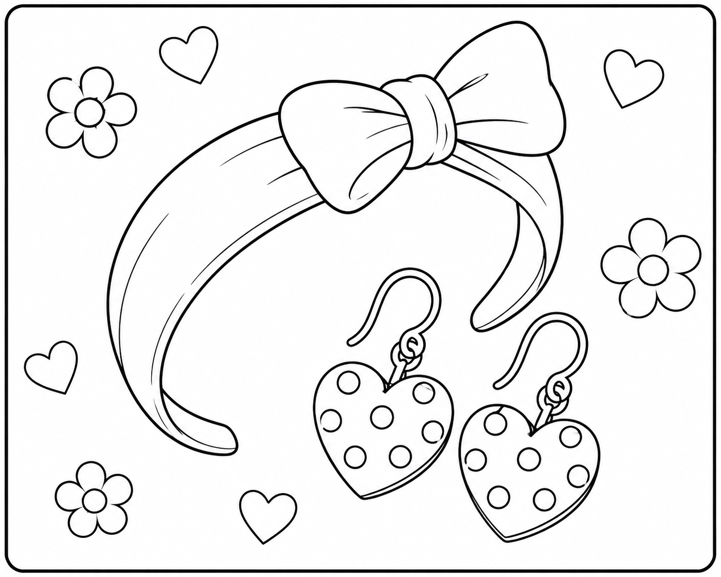 Rikki's Headband & Earrings coloring page