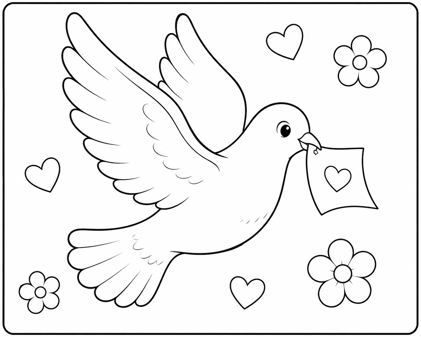 A Little Bird With a Note coloring page